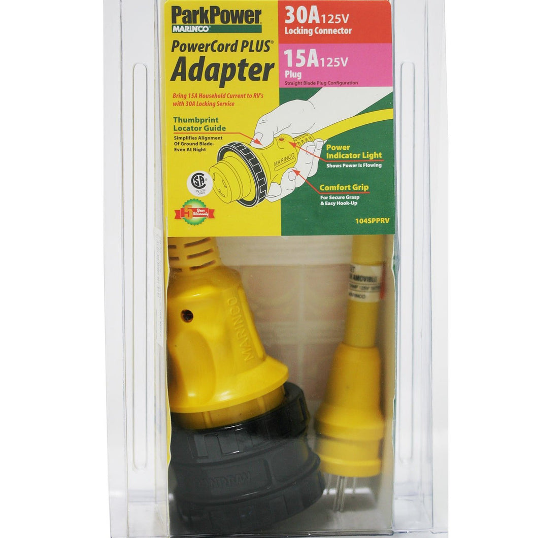 Adaptateur verrouillable Marinco 30A à prise 15A-CampingMart