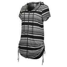 Load image into Gallery viewer, Cache-maillot rayé Taille Plus de Dotti

