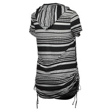 Load image into Gallery viewer, Cache-maillot rayé Taille Plus de Dotti
