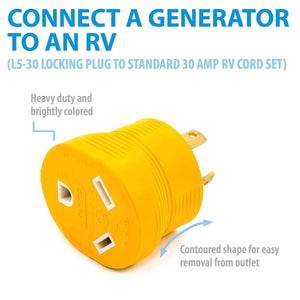 Adaptateur 30 AMPS à 3 broches pour Génératrice-CampingMart