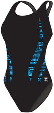 Charger l'image dans la galerie, Maillot de bain Byron Bay Alliance Aqua Tank Taille Plus de Tyr (longue taille)- Noir &amp; Bleu
