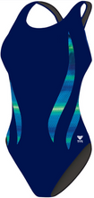 Load image into Gallery viewer, Tramonto Aqua Tank Taille Plus de Tyr (longue taille)- Bleu &amp; Vert
