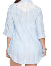 Load image into Gallery viewer, Blouse Cache-maillot Taille Plus Resort Stripe de Dotti

