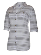 Load image into Gallery viewer, Blouse Cache-maillot Taille Plus Havana Stripe de Dotti
