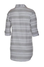 Load image into Gallery viewer, Blouse Cache-maillot Taille Plus Havana Stripe de Dotti
