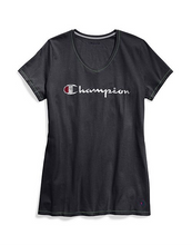 Load image into Gallery viewer, T-shirt à col en V logo Script Taille Plus de Champion
